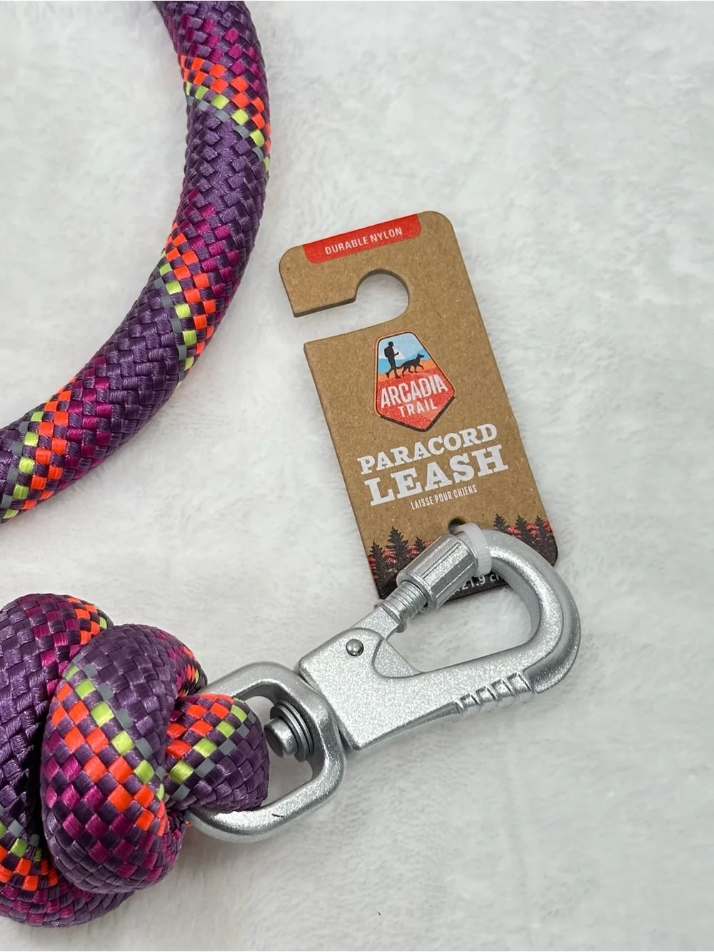 Arcadia Trail Purple Paracord Dog Leash 4ft Heavy Duty Durable Nylon NWT